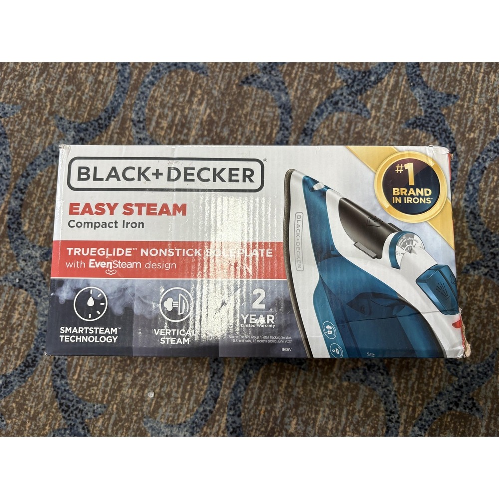 BLACK+DECKER‎ Easy Steam Compact Iron TrueGlide Nonstick Soleplate New